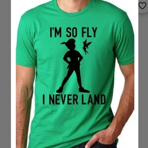 Disney Peter Pan "I'm So Fly I Never Land" graphic tee, Green 2XL
